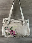 St. John Bay Floral Embroidered Canvas Tote Shoulder Bag Cream. Fixed Price $22.94.
