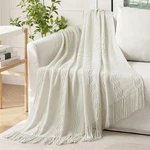 Miulee Cream White Knitted Throw Blanket For Couch Textured With.... Fixed Price $38.39.