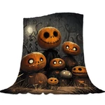 Halloween Throw Blanket Pumpkins Black Spooky Scary Dec.... Fixed Price $38.77.