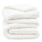 Infiixso Sherpa Fleece Size Blanket - Super KING(104"X90"), Off White. Fixed Price $44.99.