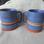 Pendleton Woolen Mills Mugs Blanket Stripe 18 Oz. Blue Set Of 2. Fixed Price $22.00.