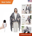 Electric Wearable Heated Blanket With Foot Pocket,. Fixed Price $86.44.