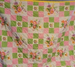 42X44" Vintage Lap Throw Blanket Gingham And Bright Daisy Floral Bouquets Dot. Fixed Price $23.79.