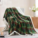 Pu Mei Sherpa Fleece Throw Blanket X 60"*80", Chrismas Green. Fixed Price $40.63.