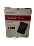 Brookstone Ultra Soft Plush Electric Heated Throw Charcoal 50 X 60. Fixed Price $50.00.