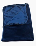 Brookstone Nap Dark Blue Travel Spa Throw Blanket Satin Trim And Back 50X33. Fixed Price $89.10.