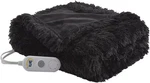 Serta Polyester And Cotton Shaggy Fur Heated Throw In Black 50X60. Fixed Price $55.99.