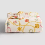 The Big One Pink Ribbon Bows & Charms Plush Fleece Throw Blanket 5X6 Ft. Fixed Price $37.99.