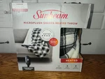 Sunbeam Microplush Heated Throw/black & White 50"X 60" - New /sealed. Fixed Price $19.95.