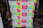 Baby Size Borrego Blanket With Picture Of Flower Owl Squirrel. Fixed Price $27.29.