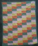 Vintage 1980S? Hand Stiched Patch Work Quilt Top,double View Size 50X40.. Fixed Price $39.95.