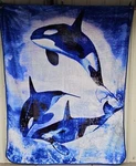 Killer Whale Orca Moonlight Ocean Water Queen Size Blanket. Fixed Price $58.69.