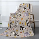 Cat Pattern Flannel Blanket - Super Soft Throw Lightweight And Warm A.... Fixed Price $29.64.