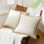 Modern Spring Throw Pillows, Pack 2, Tailored Edges, Off White. Fixed Price $39.98.