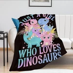 Just Girl Who Loves Dinosaurs Blanket Cute Decor Throw Gifts. Fixed Price $77.32.