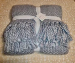 New Pottery Barn Textured Basketweave Knit Throw, Chambray Blue, 50" 60". Fixed Price $89.00.
