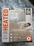 True North Heated Plush Blanket Twin 62X84 Tan 10 Auto Shut-off Oeko-tex. Fixed Price $40.00.