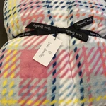 Vera Bradley Fleece Plush Throw Blanket Pastel Plaid 80" X 50". Fixed Price $20.00.