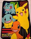 Pokemon Pikachu Throw Fleece Blanket Appx. 58"X 42" Double Sided. Fixed Price $11.20.
