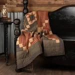 Primitive 60"X50" Throw Tan Rod Pocket Patchwork Maisie Cotton Decor Vhc Brands. Fixed Price $99.95.