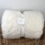 Pottery Barn Fireside Cozy Sherpa Reversible Throw Blanket 50X60" Ivory Nwt Soft. Fixed Price $59.00.