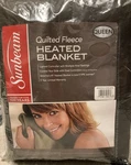 Sunbeam Quilted Fleece Heated Blanket Queen Size Brown Brand New!. Fixed Price $59.99.