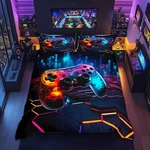 Manfei Video Games Duvet Cover Set, Geometric Honeycomb Bedding, 3PCS, Full. Fixed Price $51.56.