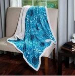 Lavish Home Printed Coral Soft Fleece Sherpa Throw Blanket 50" 60". Fixed Price $10.00.