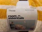 Room Essentials Plush Throw Blanket 50"X 60" - Yellow And White Stripes New. Fixed Price $9.99.