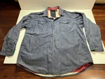Vintage Lands End Shirt Jacket Mens Tall Xl Blue Chambray Flannel Lined. Fixed Price $49.99.