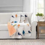 Rowley Birds Reversible Throw Blanket, 50" X 60" L, Multi - Blankets For. Fixed Price $80.99.