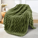 Exclusivo Mezcla Fleece Throw Blanket For Couch, Super Soft Striped Jacquard .... Fixed Price $29.93.