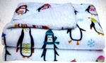 Great Bay Home Soft Velvet Plush & Sherpa Fleece 50" X 60" Holiday Penquin Throw. Fixed Price $20.98.