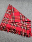 Faribo Wool Throw Blanket 52X48 Red Tartan Plaid Fringe Pure Made Usa. Fixed Price $48.45.