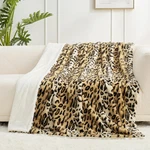 Brown Leopard Animal Print Double-sided Faux Fur Throw Blanket, 60" 80". Fixed Price $22.94.