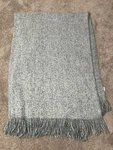 Pottery Barn Blue Multi Mohair Blanket Nip Fringed Throw 80X55". Fixed Price $28.99.