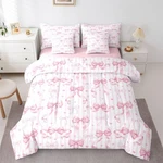 Feelyou Girls Pink Bow Comforter 7-PIECE Bedding Set Full Size Bag. Fixed Price $50.02.
