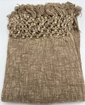 Creative Co-op Woven Cotton Slub Throw Blanket W/ Crotchet & Fringe Brown. Fixed Price $24.99.