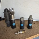 Prevost Push Button Industrial Style Air Coupler Assortment. All 1/4 Pipe Bd. Fixed Price $100.00.