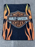 Harley-davidson Fleece Throw Blanket 48X60 Flames Logo Biker Motorcycle. Fixed Price $25.49.