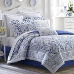 Reversible King Duvet Cover Set Charlotte Blue With Matching Shams. Fixed Price $134.99.