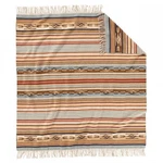 Pendleton Chimayo Harvest Fringed Throw Blanket Stripes 60X62 Wool Usa. Fixed Price $150.00.