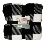 Berkshire Lustersoft Plush Throw Blanket Black White Buffalo Plaid 50 X 70. Fixed Price $18.00.