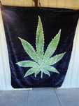 Marijuana Leaf Weed Cannabis Pot Queen Size Blanket Bedspread. Fixed Price $54.55.