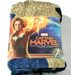 Captain Marvel - Flannel Fleece Throw Blanket 45" X 60" Jet Brand New. Fixed Price $18.06.