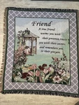 Friendship Floral Garden Fringe Tapestry Woven Throw Blanket Cottagecore 52"X60". Fixed Price $24.00.