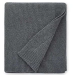 Sferra Pettra Grey Lambswool Knit Soft Ribbed Throw Blanket 50X70" New. Fixed Price $185.99.