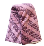 Nwt 1 Victoria's Secret Logo Cozy Plush Sherpa Blanket 50"X60" "pink". Fixed Price $31.45.