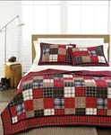 Martha Stewart Plaid Patchwork King Quilted Comforter Farmhouse Blanket. Fixed Price $134.99.
