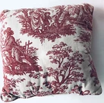 Pillow Waverly Home Classic Toile Red/cream Life French Country Scenes. Fixed Price $35.00.